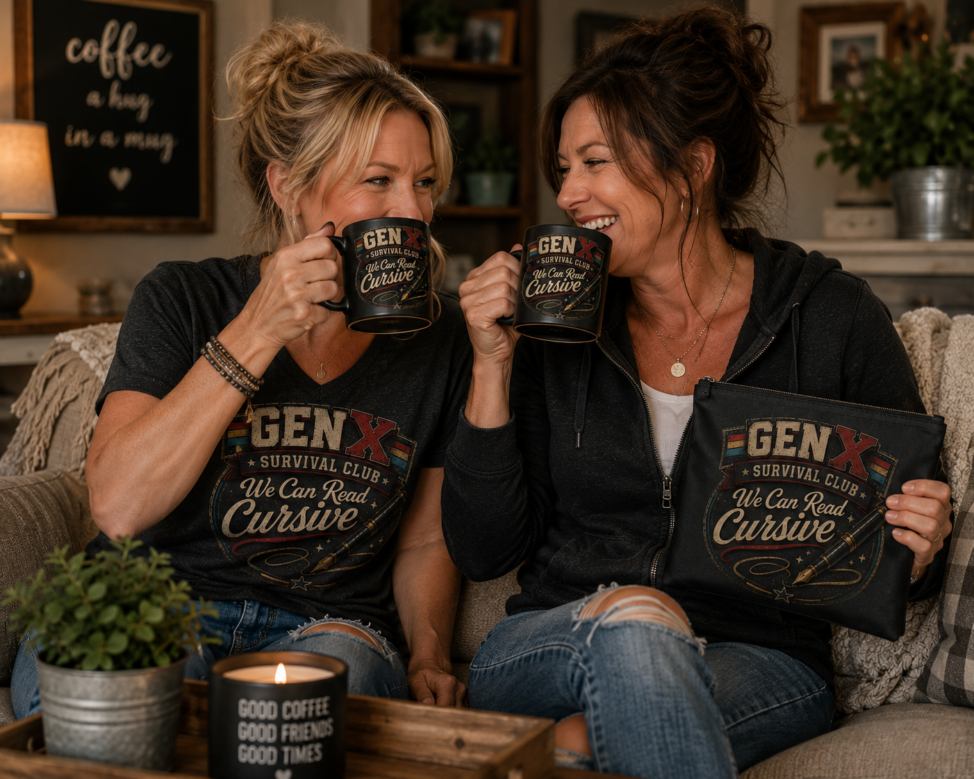 Gen X Survival Club™ We Can Read Cursive 15oz Coffee Mug | Funny Generation X Gift | Vintage Retro Mug