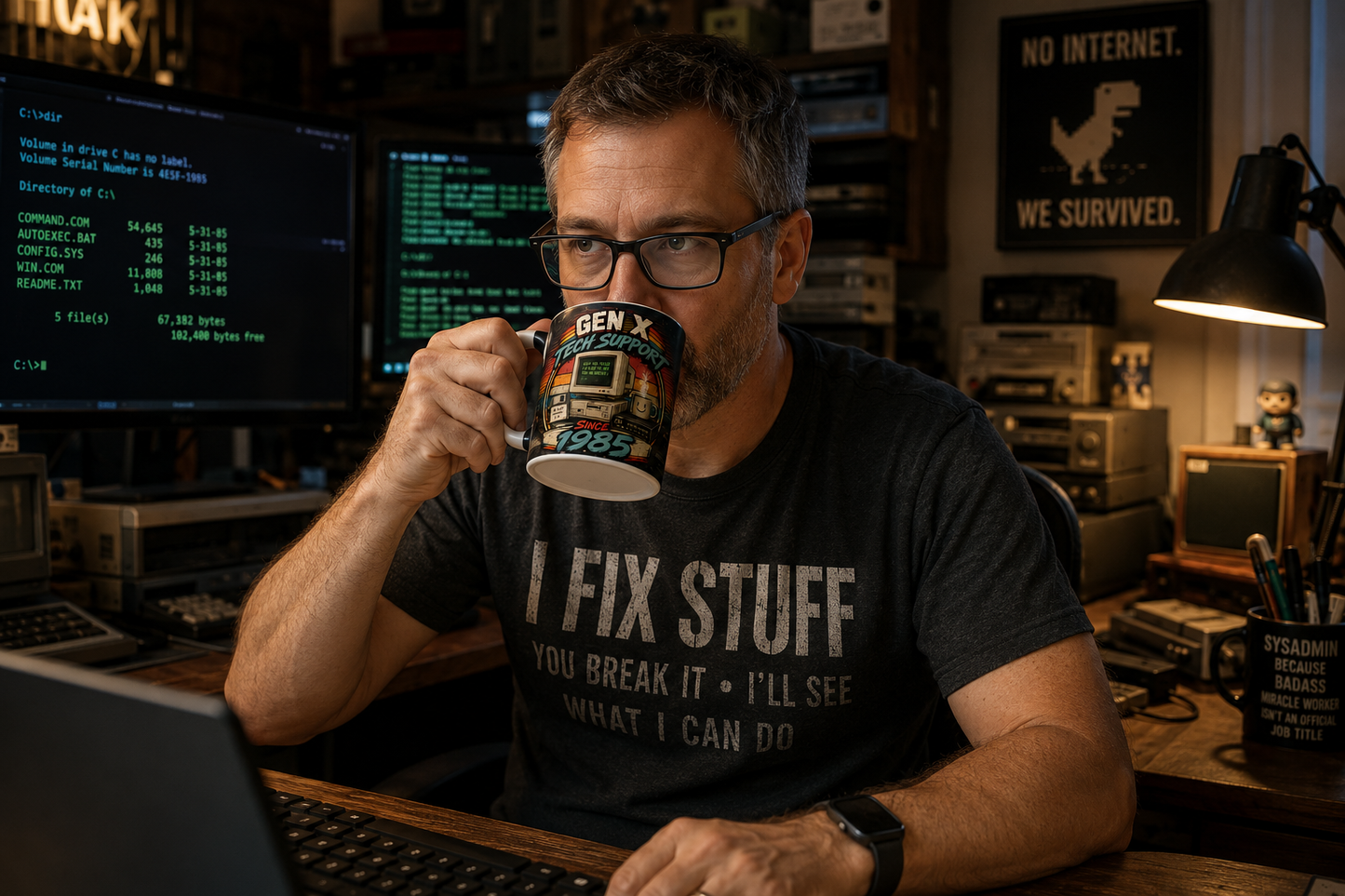 Gen X Tech Support Since 1985™ 15oz Coffee Mug | Funny IT Guy Gift | Retro Computer Mug
