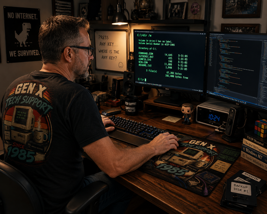 Gen X Tech Support Since 1985™ Retro Computer T-Shirt | Funny IT & Sysadmin Shirt | Vintage Programmer Tee