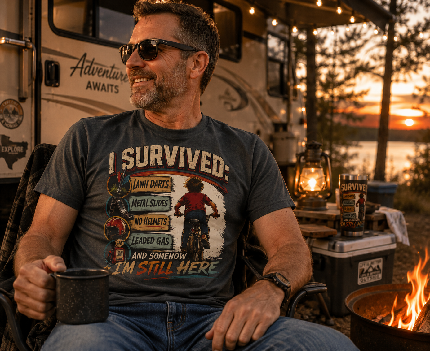 I Survived™ Gen X Survival Club T-Shirt | Funny Generation X Retro Shirt | Vintage Childhood Nostalgia Tee